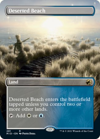 (281) Magic The Gathering Innistrad: Midnight Hunt: Extras Single: Deserted Beach Holo Rare