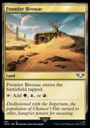 (281) Magic The Gathering Universes Beyond: Warhammer 40000 Single: Frontier Bivouac Holo Uncommon