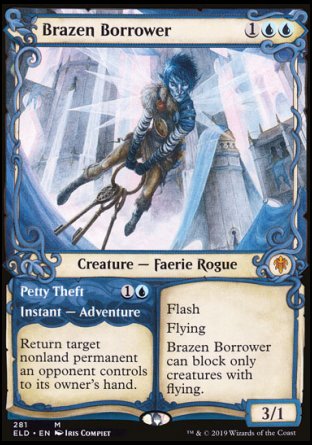 (281) Magic The Gathering Throne of Eldraine: Extras Single: Brazen Borrower // Petty Theft Holo Mythic
