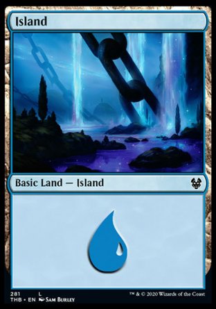 (281) Magic The Gathering Theros Beyond Death: Extras Single: Island (V.2) Holo Land