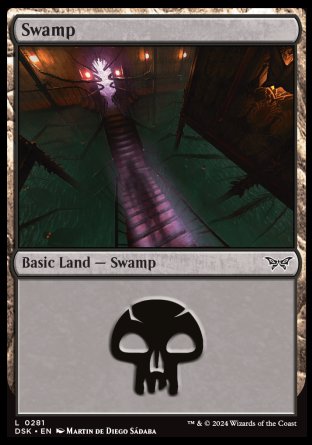 (281) Magic The Gathering Duskmourn: House of Horror Single: Swamp (V.1) Holo Land