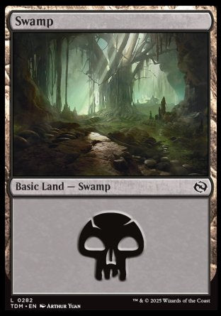 (282) Magic The Gathering Tarkir: Dragonstorm Single: Swamp (V.3)  Land
