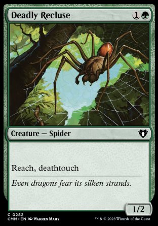 (282) Magic The Gathering Commander Masters Single: Deadly Recluse  Common