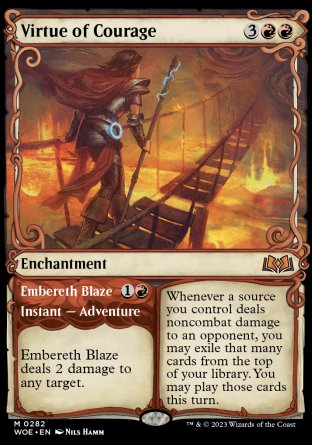 (282) Magic The Gathering Wilds of Eldraine: Extras Single: Virtue of Courage // Embereth Blaze  Mythic