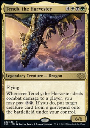 (282) Magic The Gathering Double Masters 2022 Single: Teneb, the Harvester  Rare