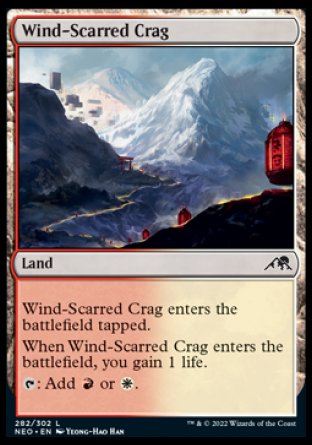 (282) Magic The Gathering Kamigawa: Neon Dynasty Single: Wind-Scarred Crag Holo Common