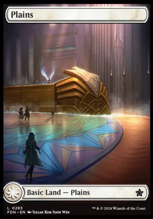 (283) Magic The Gathering Magic: The Gathering Foundations: Extras Single: Plains (V.2) Holo Land