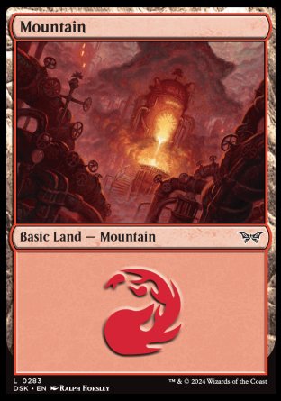 (283) Magic The Gathering Duskmourn: House of Horror Single: Mountain (V.1)  Land