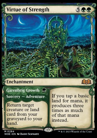 (284) Magic The Gathering Wilds of Eldraine: Extras Single: Virtue of Strength // Garenbrig Growth Holo Mythic