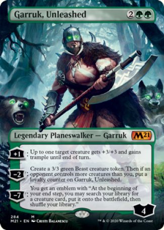 (284) Magic The Gathering Core 2021: Extras Single: Garruk, Unleashed (V.1) Holo Mythic