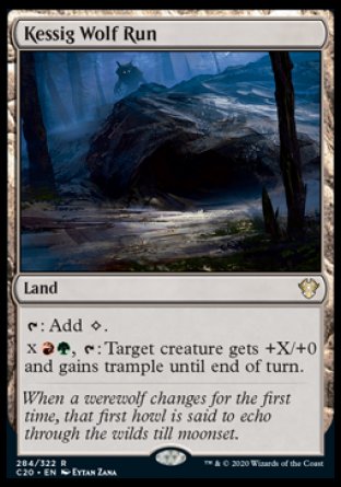 (284/322) Magic The Gathering Commander: Ikoria Single: Kessig Wolf Run  Rare