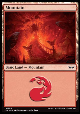 (284) Magic The Gathering Duskmourn: House of Horror Single: Mountain (V.2) Holo Land