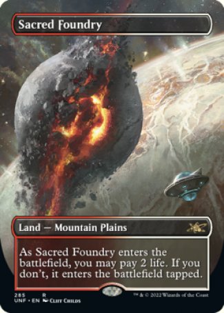 (285) Magic The Gathering Unfinity: Extras Single: Sacred Foundry (V.1) Holo Rare