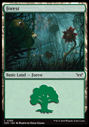 (285) Magic The Gathering Duskmourn: House of Horror Single: Forest (V.1) Holo Land