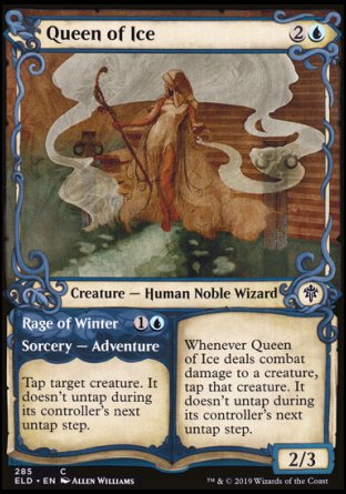 (285) Magic The Gathering Throne of Eldraine: Extras Single: Queen of Ice // Rage of Winter Holo Common