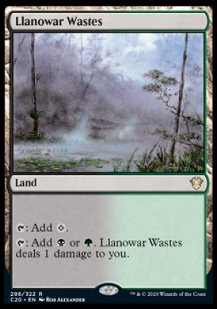 (286/322) Magic The Gathering Commander: Ikoria Single: Llanowar Wastes  Rare