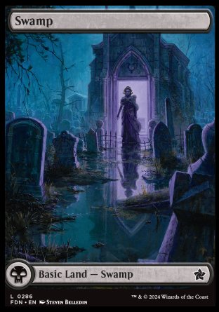 (286) Magic The Gathering Magic: The Gathering Foundations: Extras Single: Swamp (V.1)  Land
