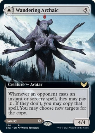 (286) Magic The Gathering Strixhaven: School of Mages: Extras Single: Wandering Archaic // Explore the Vastlands Holo Rare