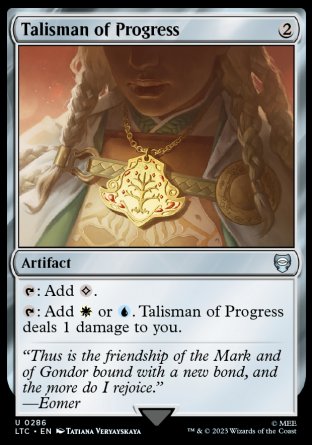 (286) Magic The Gathering Commander: The Lord of the Rings: Tales of Middle-earth Single: Talisman of Progress  Uncommon