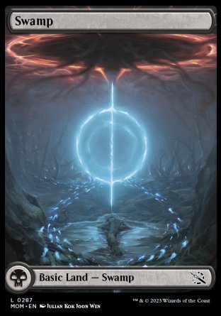 (287) Magic The Gathering March of the Machine Single: Swamp (V.3) Holo Land