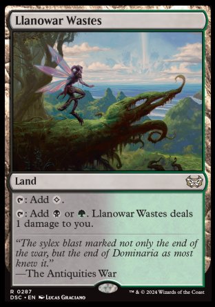 (287) Magic The Gathering Commander: Duskmourn: House of Horror Single: Llanowar Wastes  Rare