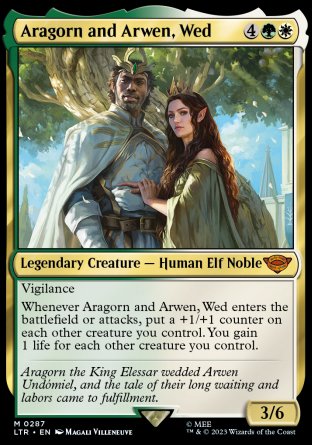 (287) Magic The Gathering The Lord of the Rings: Tales of Middle-earth: Extras Single: Aragorn and Arwen, Wed (V.1)  Mythic