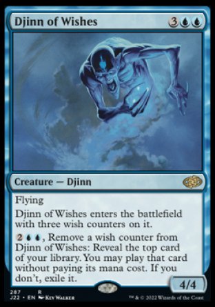 (287) Magic The Gathering Jumpstart 2022 Single: Djinn of Wishes  Rare