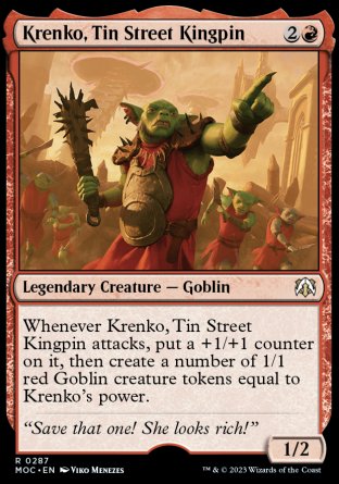 (287) Magic The Gathering Commander: March of the Machine Single: Krenko, Tin Street Kingpin  Rare