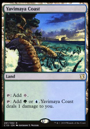 (287) Magic The Gathering Commander 2019 Single: Yavimaya Coast  Rare
