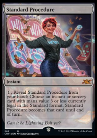 (287) Magic The Gathering Unfinity: Extras Single: Standard Procedure  Mythic
