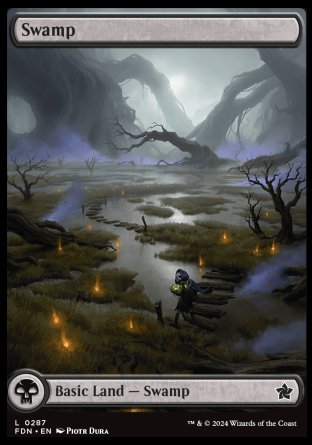 (287) Magic The Gathering Magic: The Gathering Foundations: Extras Single: Swamp (V.2) Holo Land
