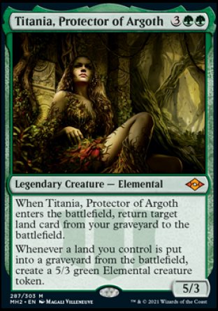 (287) Magic The Gathering Modern Horizons 2 Single: Titania, Protector of Argoth (V.2) Holo Mythic