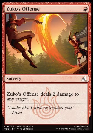 (288) Magic The Gathering Magic: The Gathering | Avatar: The Last Airbender: Eternal Single: Zuko's Offense (V.2) Holo Common