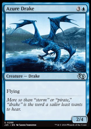 (288) Magic The Gathering Foundations Jumpstart Single: Azure Drake  Uncommon