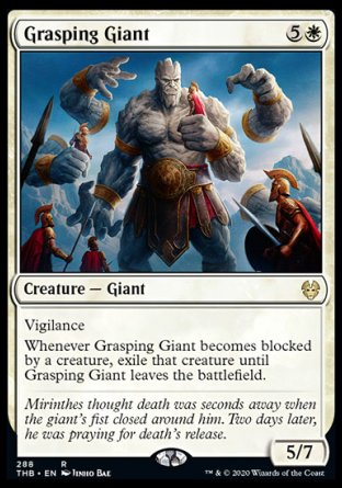 (288) Magic The Gathering Theros Beyond Death: Extras Single: Grasping Giant  Rare