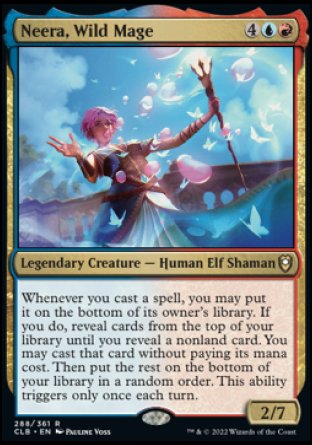 (288) Magic The Gathering Commander Legends: Battle for Baldur's Gate Single: Neera, Wild Mage Holo Rare