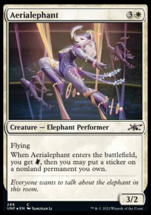 (288) Magic The Gathering Unfinity: Extras Single: Aerialephant Holo Common