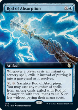 (288) Magic The Gathering Commander: Adventures in the Forgotten Realms: Extras Single: Rod of Absorption  Rare