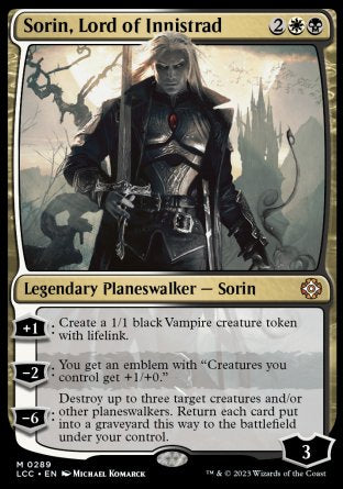 (289) Magic The Gathering Commander: The Lost Caverns of Ixalan Single: Sorin, Lord of Innistrad  Mythic