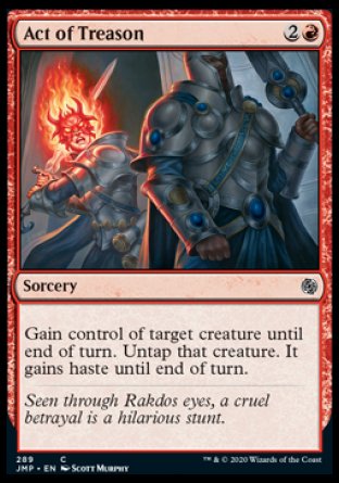 (289) Magic The Gathering Jumpstart Single: Act of Treason  Common