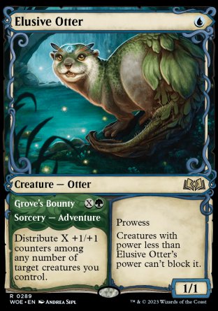 (289) Magic The Gathering Wilds of Eldraine: Extras Single: Elusive Otter // Grove's Bounty  Rare