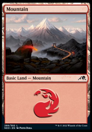 (289) Magic The Gathering Kamigawa: Neon Dynasty Single: Mountain (V.3) Holo Land