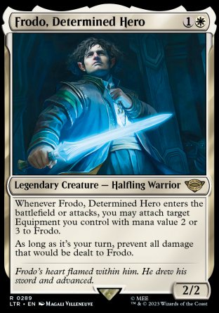 (289) Magic The Gathering The Lord of the Rings: Tales of Middle-earth: Extras Single: Frodo, Determined Hero (V.1)  Rare