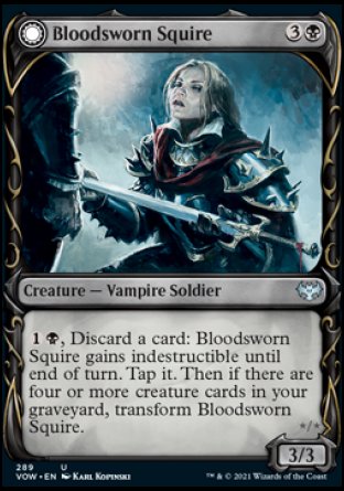 (289) Magic The Gathering Innistrad: Crimson Vow: Extras Single: Bloodsworn Squire // Bloodsworn Knight  Uncommon