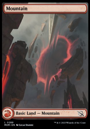 (289) Magic The Gathering March of the Machine Single: Mountain (V.3) Holo Land