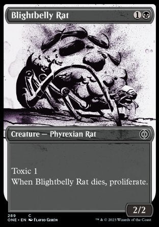 (289) Magic The Gathering Phyrexia: All Will Be One: Extras Single: Blightbelly Rat (V.1)  Common