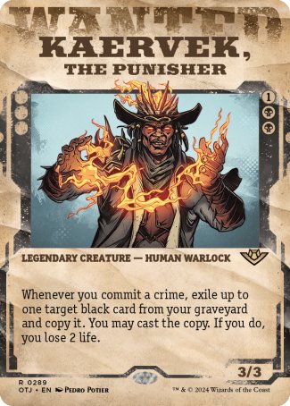 (289) Magic The Gathering Outlaws of Thunder Junction: Extras Single: Kaervek, the Punisher  Holo Rare