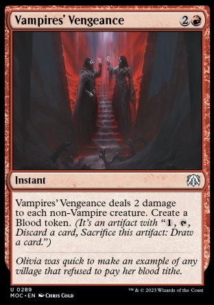 (289) Magic The Gathering Commander: March of the Machine Single: Vampires' Vengeance  Uncommon