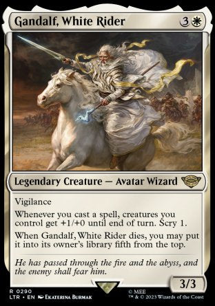 (290) Magic The Gathering The Lord of the Rings: Tales of Middle-earth: Extras Single: Gandalf, White Rider (V.1)  Rare