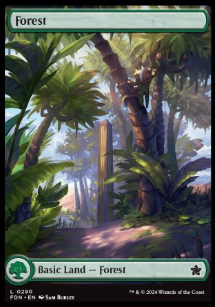 (290) Magic The Gathering Magic: The Gathering Foundations: Extras Single: Forest (V.1) Holo Land